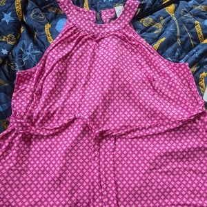 Lane Bryant Rocker High Neck BNWT Pink Tank with waist tie